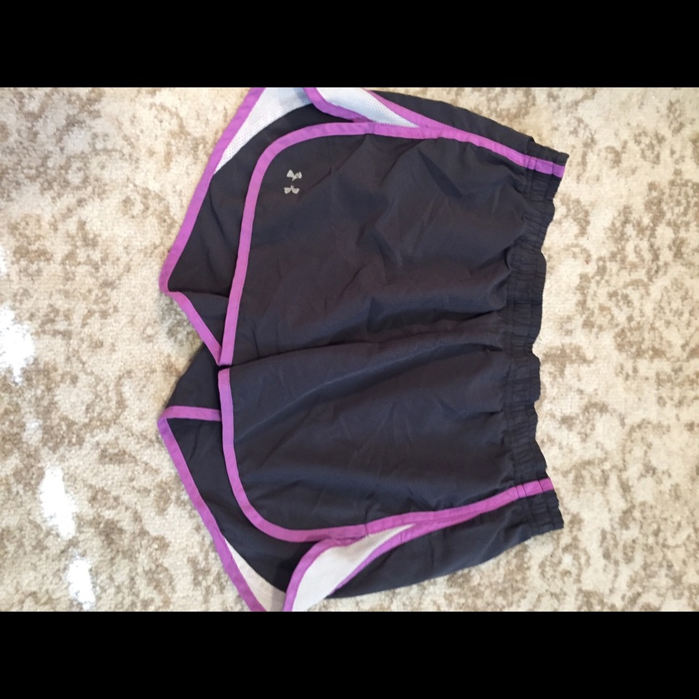 Purple and Grey Under Armour Shorts